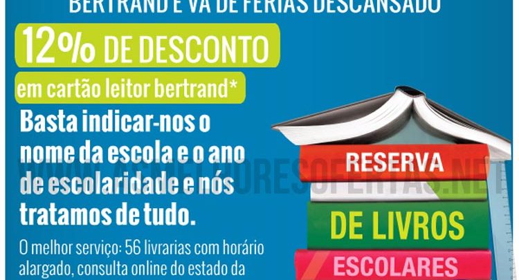 Manuais Escolares - 12% de Desconto em Cartão Bertrand
