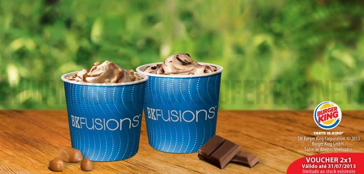 Cupão Oferta Burger King 1 Gelado BK Fusion