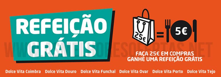 Refeições Grátis nos Centros Comerciais Dolce Vita