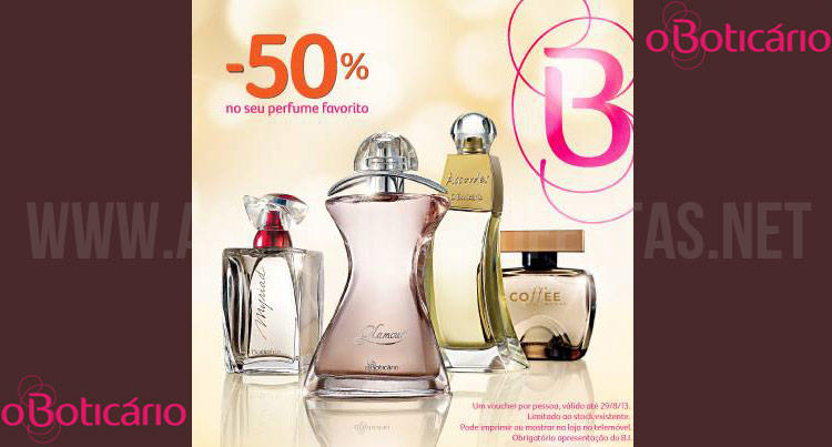 Vale de Desconto de 50% Perfumes O Boticário