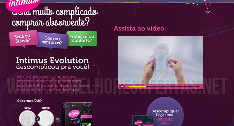 Amostra Grátis de Absorvente Intimus