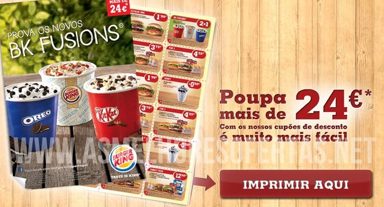 Cupões de Desconto Burger King Novembro 2013