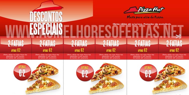 Cupões de Desconto Pizza Hut Outubro 2013