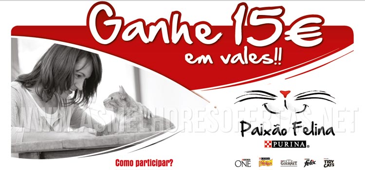 15 Euros em Vales de Desconto Purina