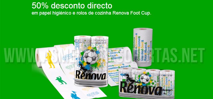 50% de Desconto Papel Higiénico Renova Foot Cup