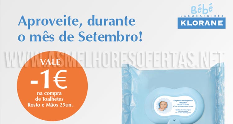 Vale de Desconto Toalhetes Klorane
