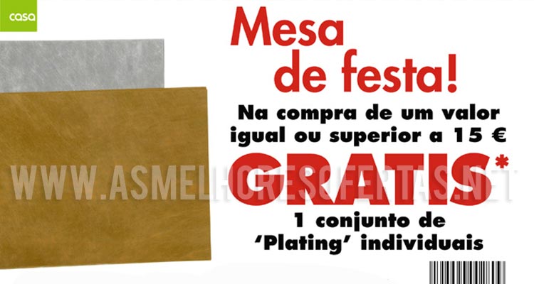 Marcadores de Mesa Grátis nas Loja Casa