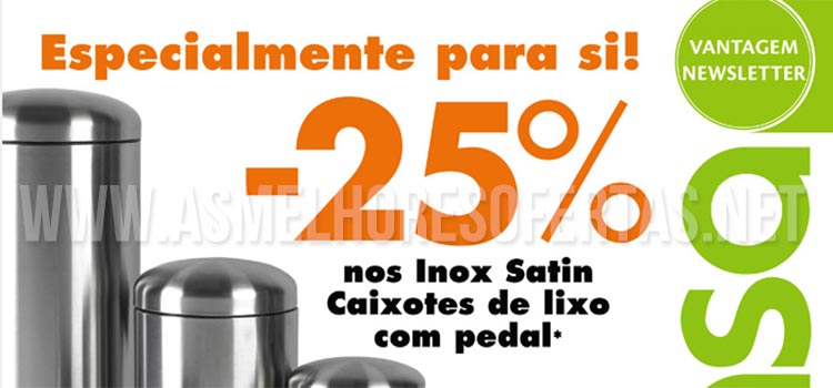 25% de Desconto Baldes Lixo Inox- Lojas Casa