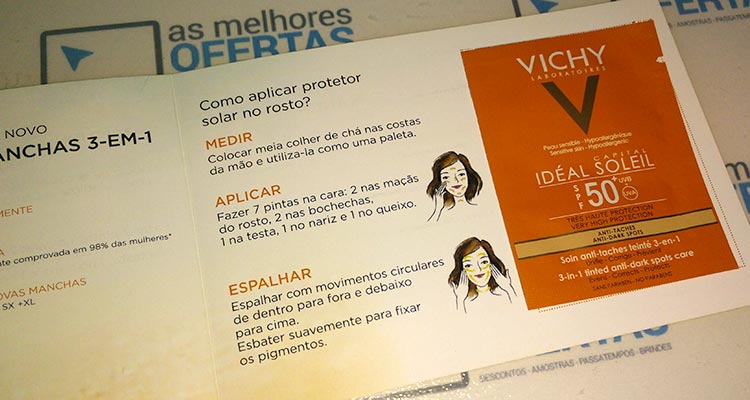 Recebido - Amostra Grátis Vichy Idéal Soleil